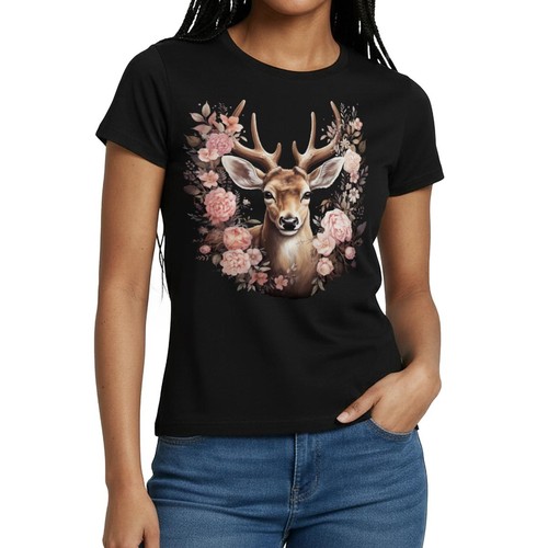 Hirsch mit blumen - hirsch,