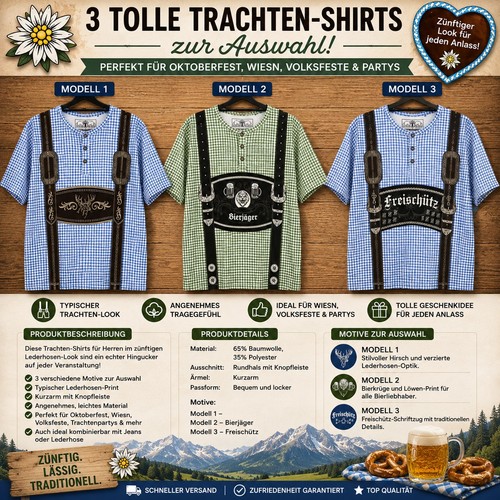 Herren shirt trachten - herren,