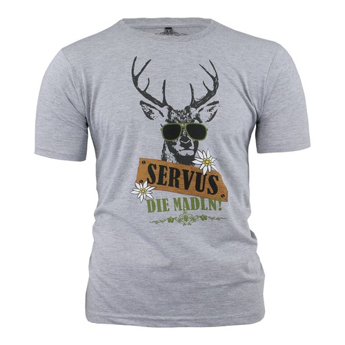 Trachten shirt herren - shirt, grau